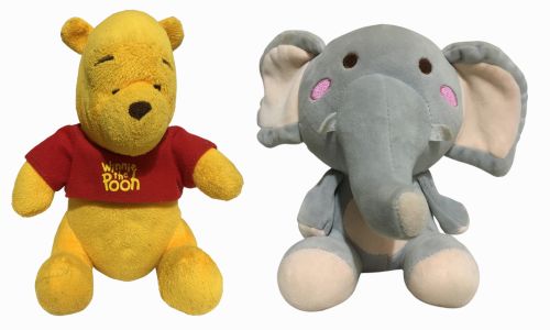 Pooh bear and Elephant stuffed toys