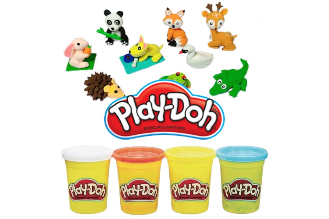 Animals created with play-doh